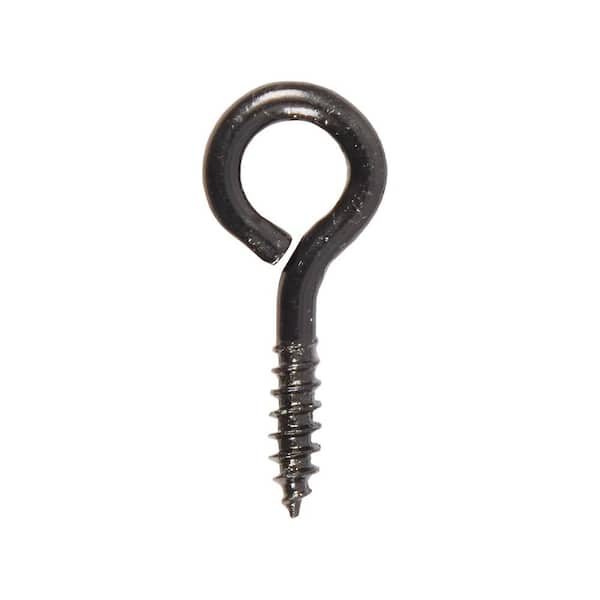 Everbilt 3/32 in. x 1 in. Black Screw Eye (8-Piece) (2)