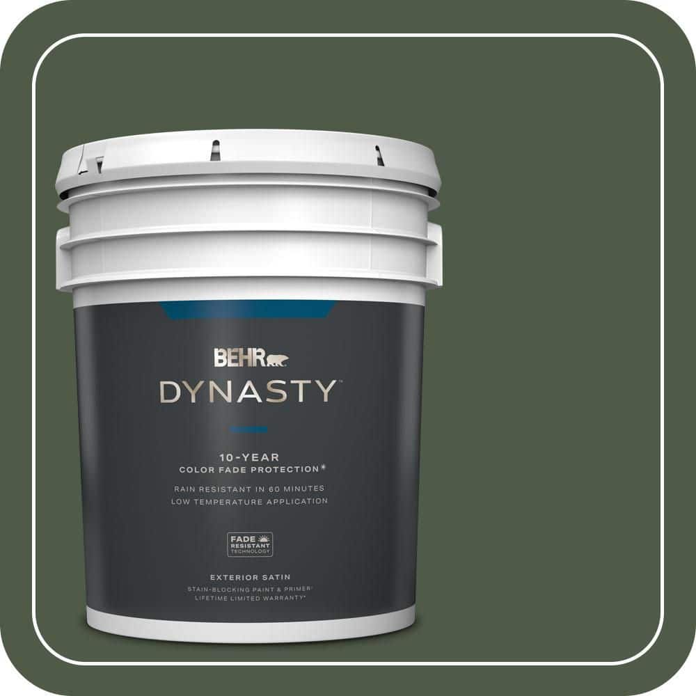 BEHR DYNASTY 5 gal. #440F-7 Fresh Pine Satin Enamel Exterior Stain-Blocking Paint & Primer