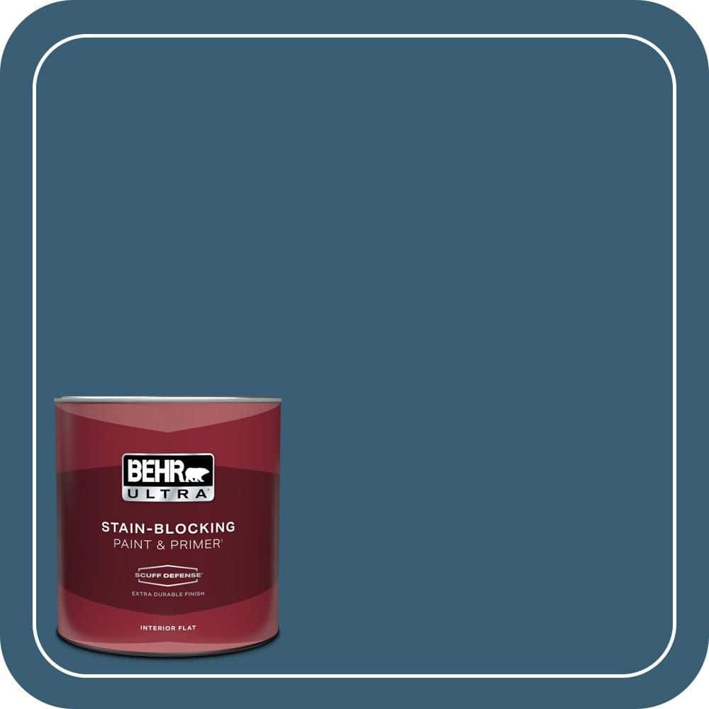 BEHR ULTRA 1 qt. #S490-7 Superior Blue Extra Durable Flat Interior Paint & Primer (1)