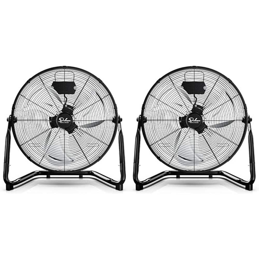 Edendirect 12 in. 3 Speed Black Floor Fan for Living Room, 2 Pack (1)