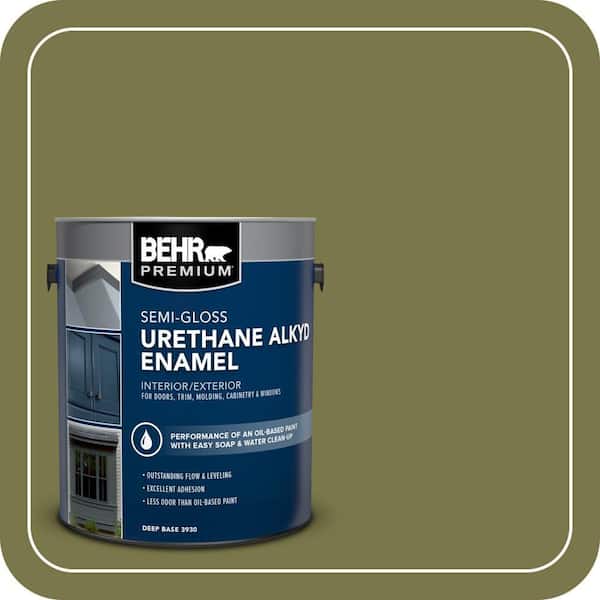 BEHR PREMIUM 1 gal. #S340-7A Garnish Urethane Alkyd Semi-Gloss Enamel Interior/Exterior Paint (2)