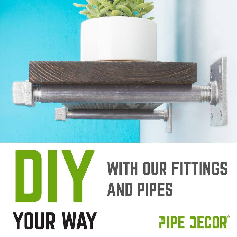 PIPE DECOR 1/2 in. Galvanized Iron Square Cap (4-Pack) (2)