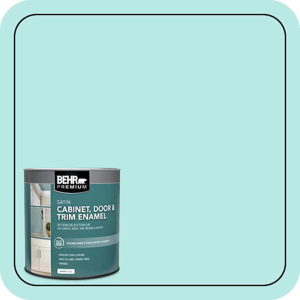 BEHR PREMIUM 1 qt. #P450-2 Tahitian Breeze Satin Enamel Interior/Exterior Cabinet, Door & Trim Paint (2)