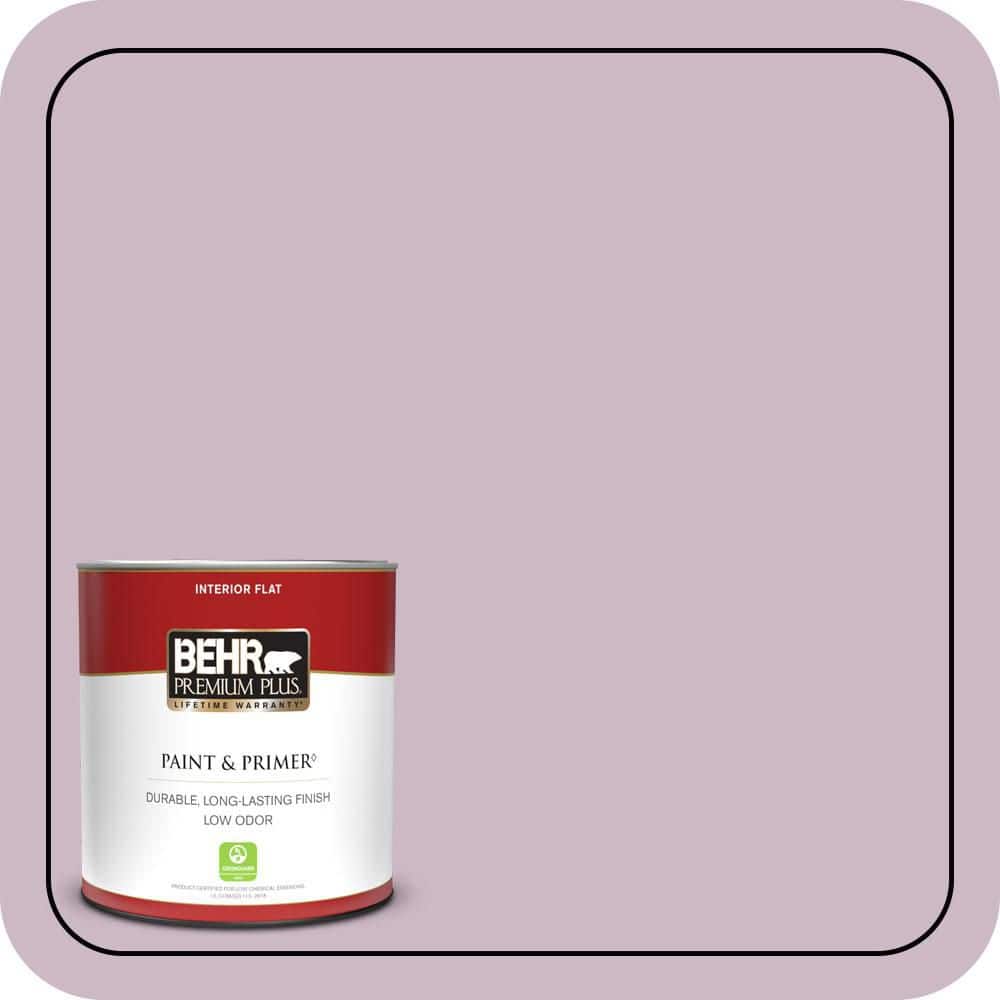 BEHR PREMIUM PLUS 1 qt. #S110-3 Queens Violet Flat Low Odor Interior Paint & Primer