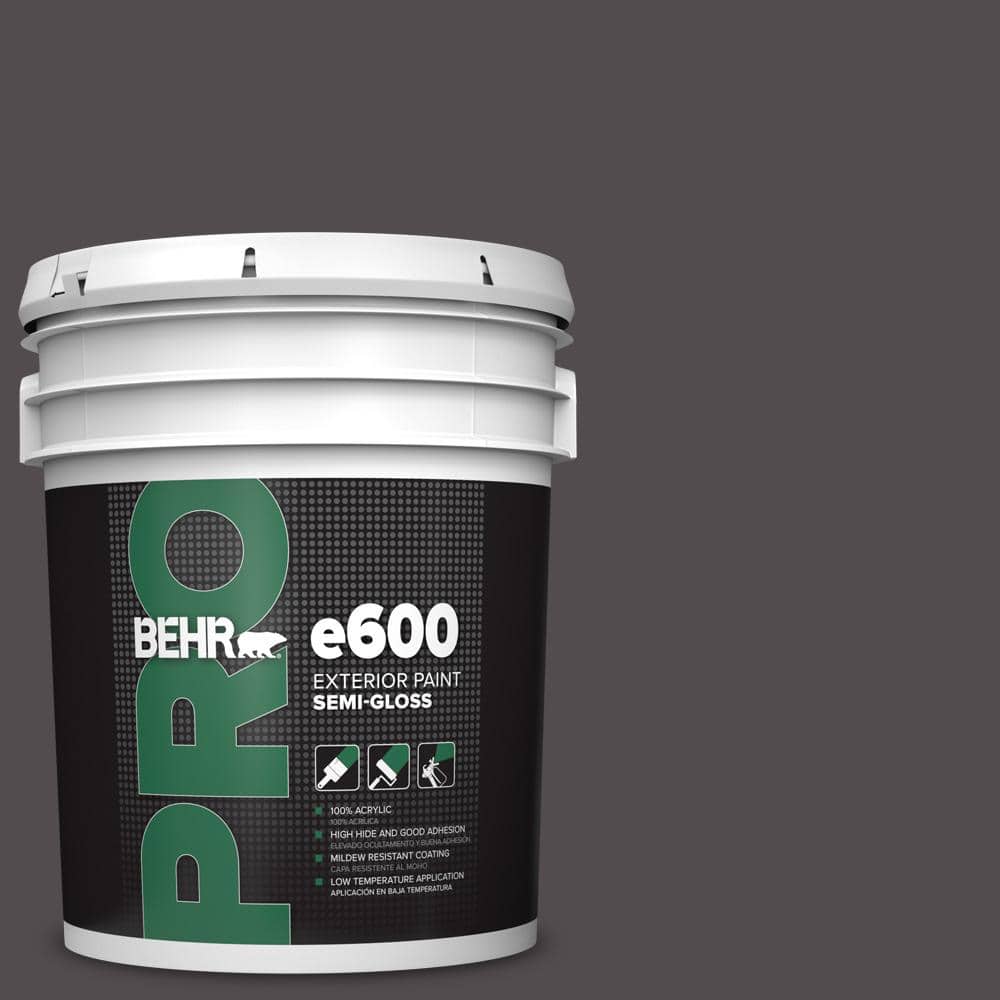 BEHR PRO 5 gal. #N570-7 Black Elegance Semi-Gloss Exterior Paint