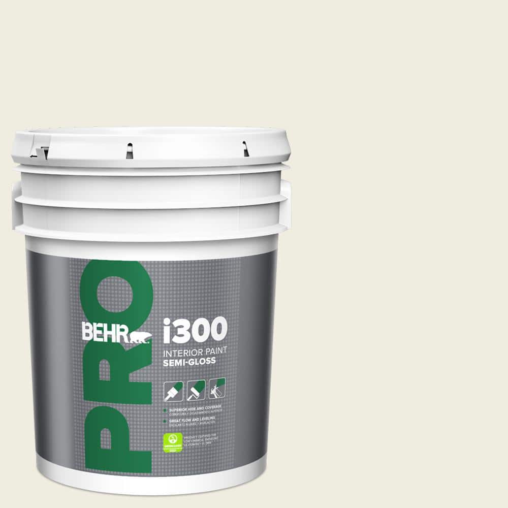 BEHR PRO 5 gal. #GR-W09 Snowfall White Semi-Gloss Interior Paint (1)