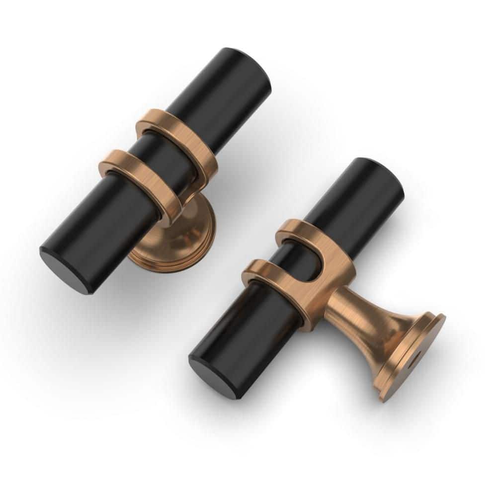 Numhew 10-Pack Champagne Bronze and Matte Black Kitchen Cabinet Knobs Cabinet Hardware Zinc Knobs for Dresser Drawers (1)