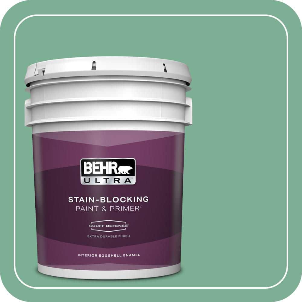 BEHR ULTRA 5 gal. #MQ6-12 Nature Green Extra Durable Eggshell Enamel Interior Paint & Primer