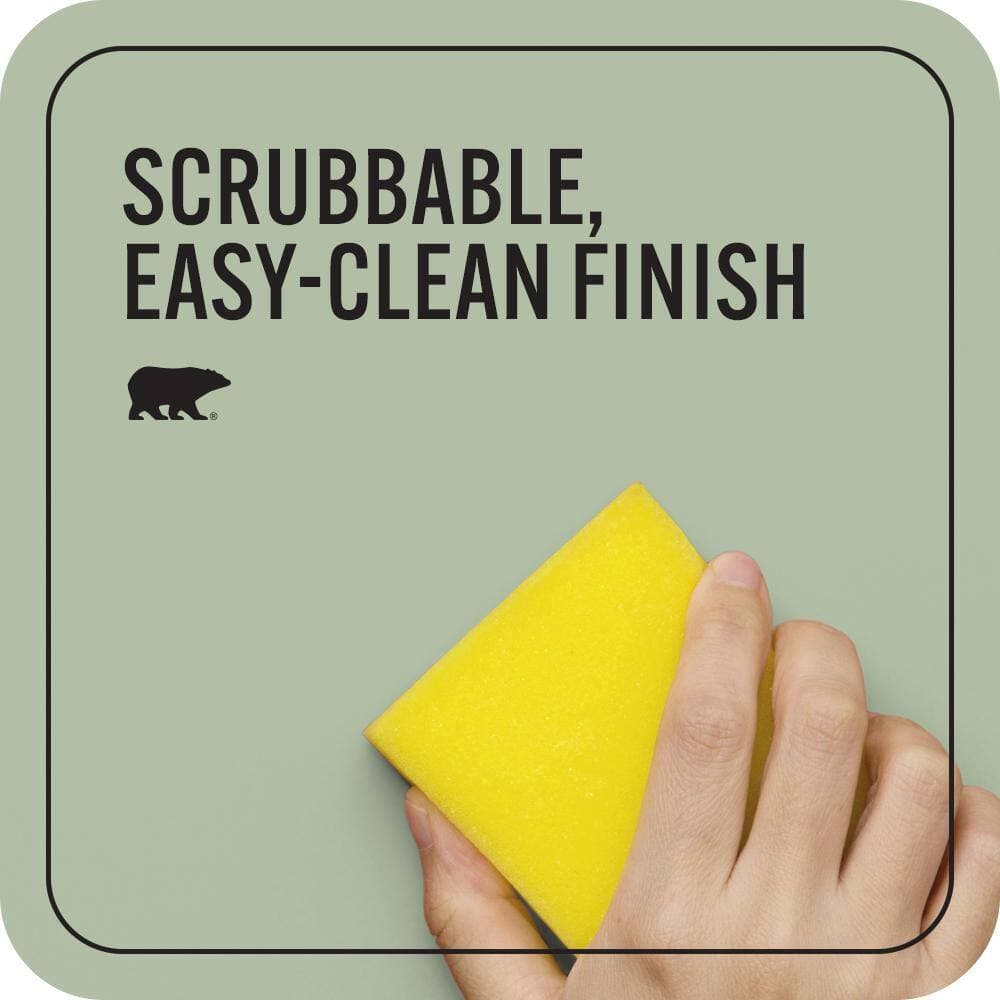 BEHR MARQUEE 1 gal. #S390-3 Creamy Spinach One-Coat Hide Eggshell Enamel Interior Paint & Primer (4)
