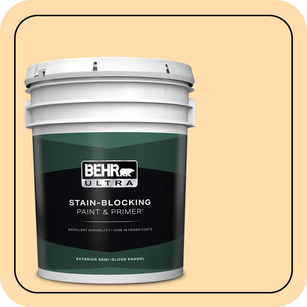 BEHR ULTRA 5 gal. #P240-2 Peach Glow Semi-Gloss Enamel Exterior Paint & Primer