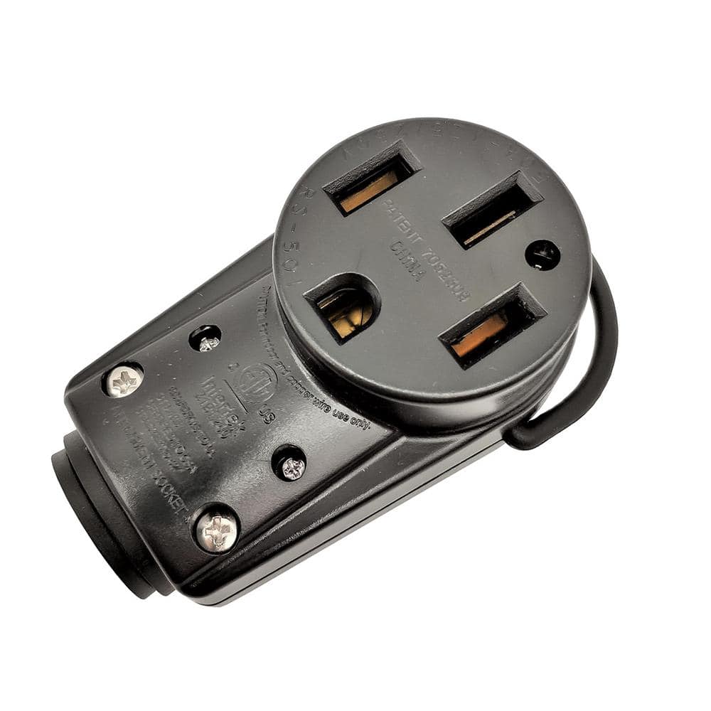 parkworld RV 50 Amp 125-Volt/250-Volt Power Replacement NEMA 14-50R Female Assembly Connector With Handle
