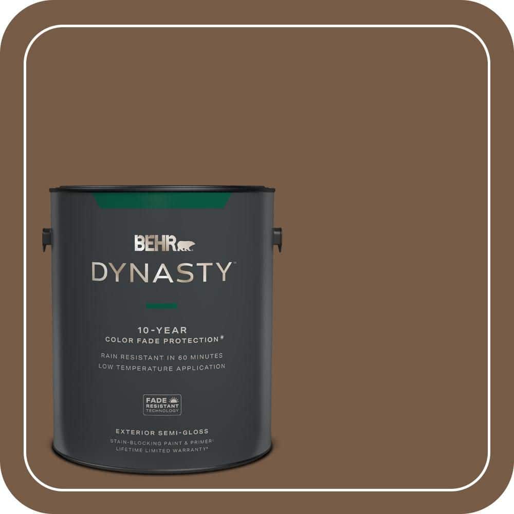 BEHR DYNASTY 1 gal. #N250-7 Mission Brown Semi-Gloss Exterior Stain-Blocking Paint & Primer