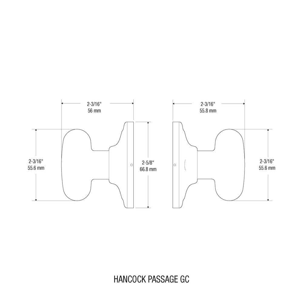 Kwikset Hancock Satin Nickel Passage Hall/Closet Door Knob Featuring Microban Antimicrobial Technology (2)