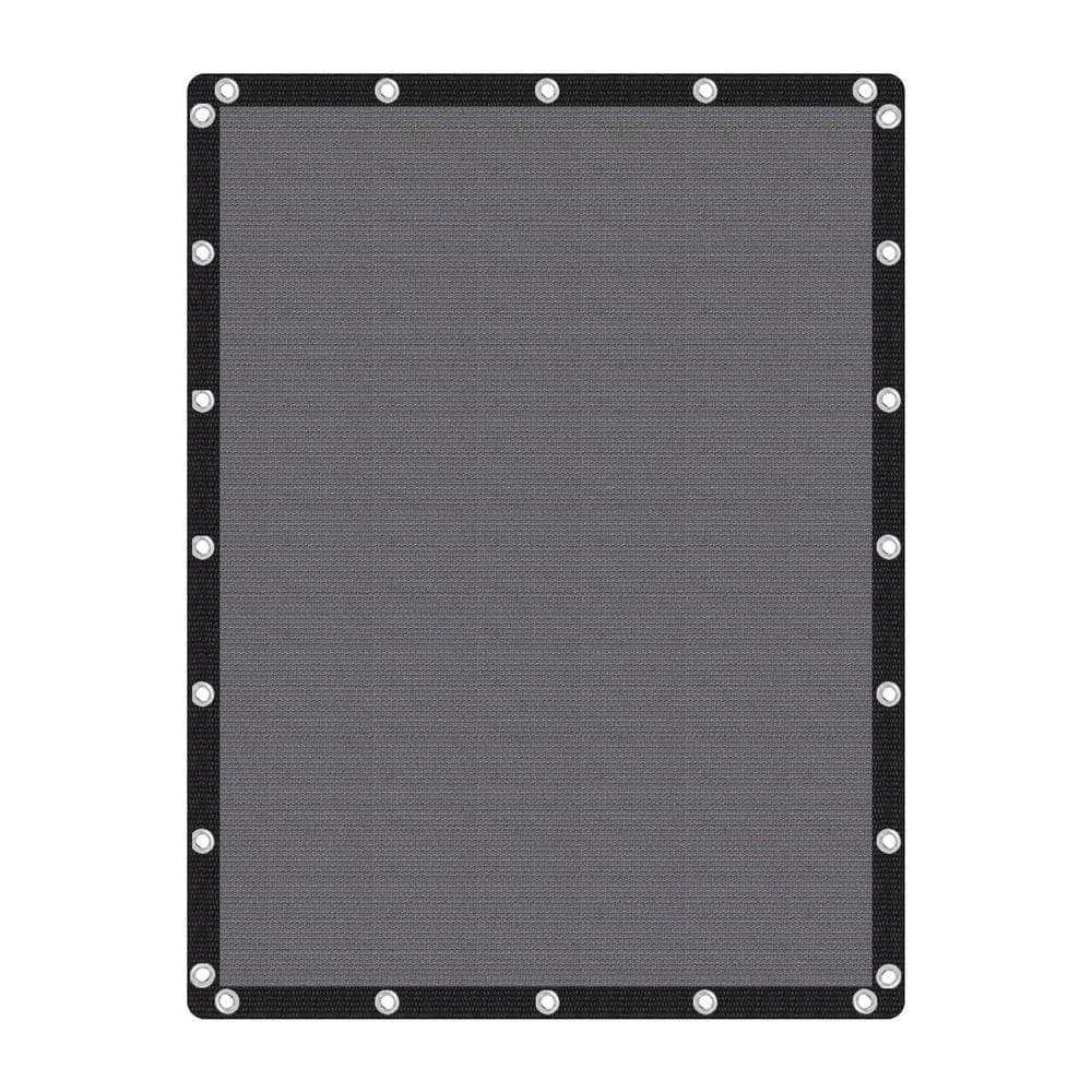 NVNOO 8 ft. x 12 ft. Fabric Sun Shade Cloth Privacy Screen with Grommets for Patio Garden Pergola, Gray