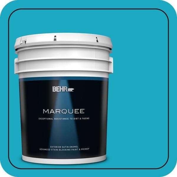 BEHR MARQUEE 5 gal. #P480-5 High Dive Satin Enamel Exterior Paint & Primer (2)