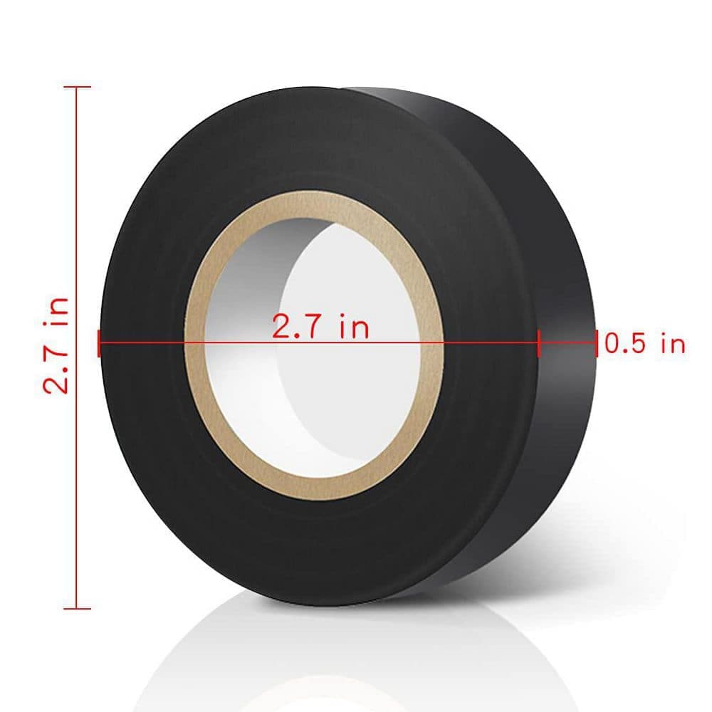 Yichuhaoxi 0.6 x 59 ft. Electrical Tape Black 6-Pack Vinyl Insulating Backing High End Industrial Grade for Wiring Projects (3)