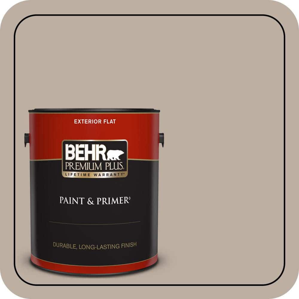 BEHR PREMIUM PLUS 1 gal. #N210-3 Barista Flat Exterior Paint & Primer