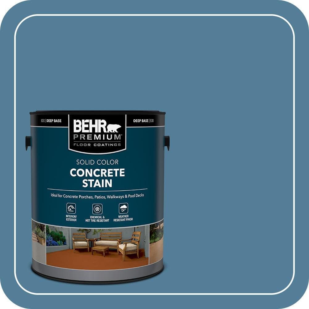 BEHR PREMIUM 1 gal. #PFC-58 Alpine Sky Solid Color Flat Interior/Exterior Concrete Stain (1)