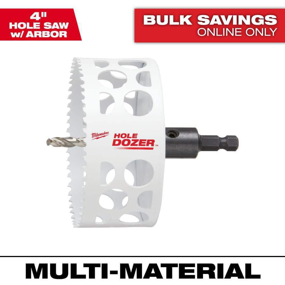 Milwaukee 4 in. HOLE DOZER Bi-Metal Hole Saw with 3/8 in. Arbor and Pilot Bit