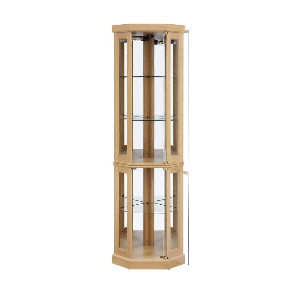 COWLOWN 15.31 in. W x 15.31 in. D x 69.84 in. H Bathroom Light Brown Linen Cabinet (1)