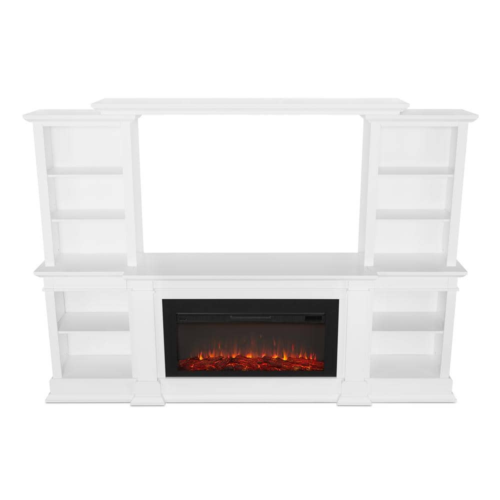 Real Flame Monte Vista 108 in. Freestanding Electric Fireplace TV Stand in White (3)