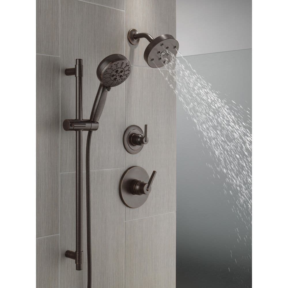 Delta Trinsic 2-Handle 8-Spray Shower Faucet 1.75 GPM with Hand Shower and Pressure Balance (2)