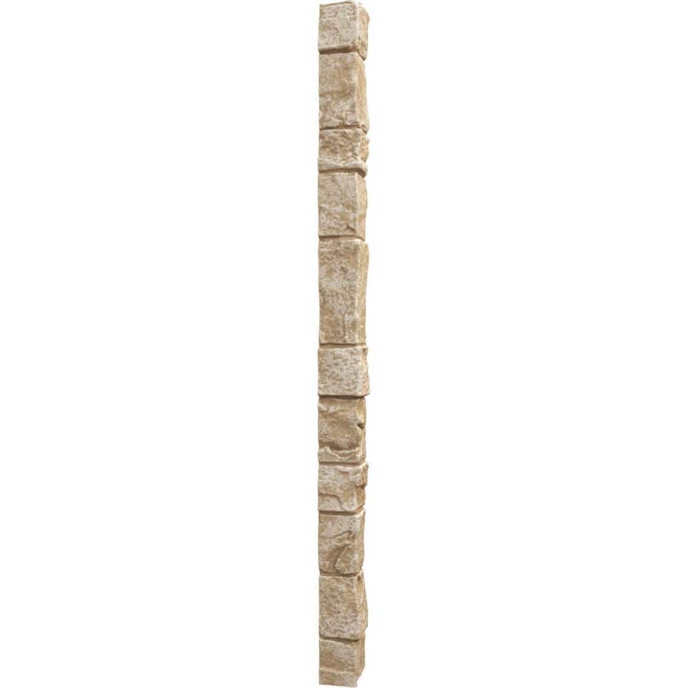 Ekena Millwork Universal Outside Corner for EverStone Faux Stone Siding Panels, 3"W x 3"D x 48"H, Desert Sand Color (3)
