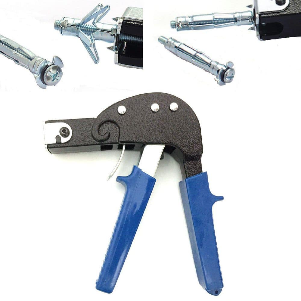 NVNOO 6.42 in. x 4.7 in. x 1.06 in. Heavy Duty Wall Anchor Gun Metal Tool for Hollow Wall Anchor Plasterboard Fixing (1-Pack) (3)