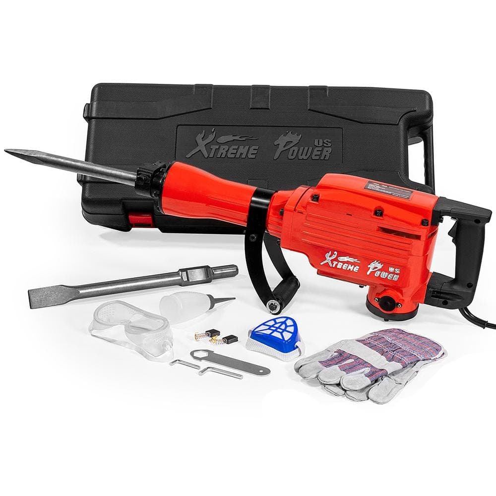 XtremepowerUS 2200-Watt Heavy-Duty Electric Jackhammer Demolition Hammer Concrete Breaker Tool Kit