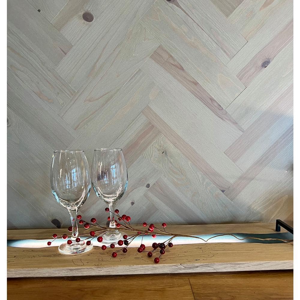 Timberchic 1/8 in. x 3 in. x 12 in. Light Gray Peel and Stick Wooden Decorative Wall Paneling (10 sq. ft.) (3)