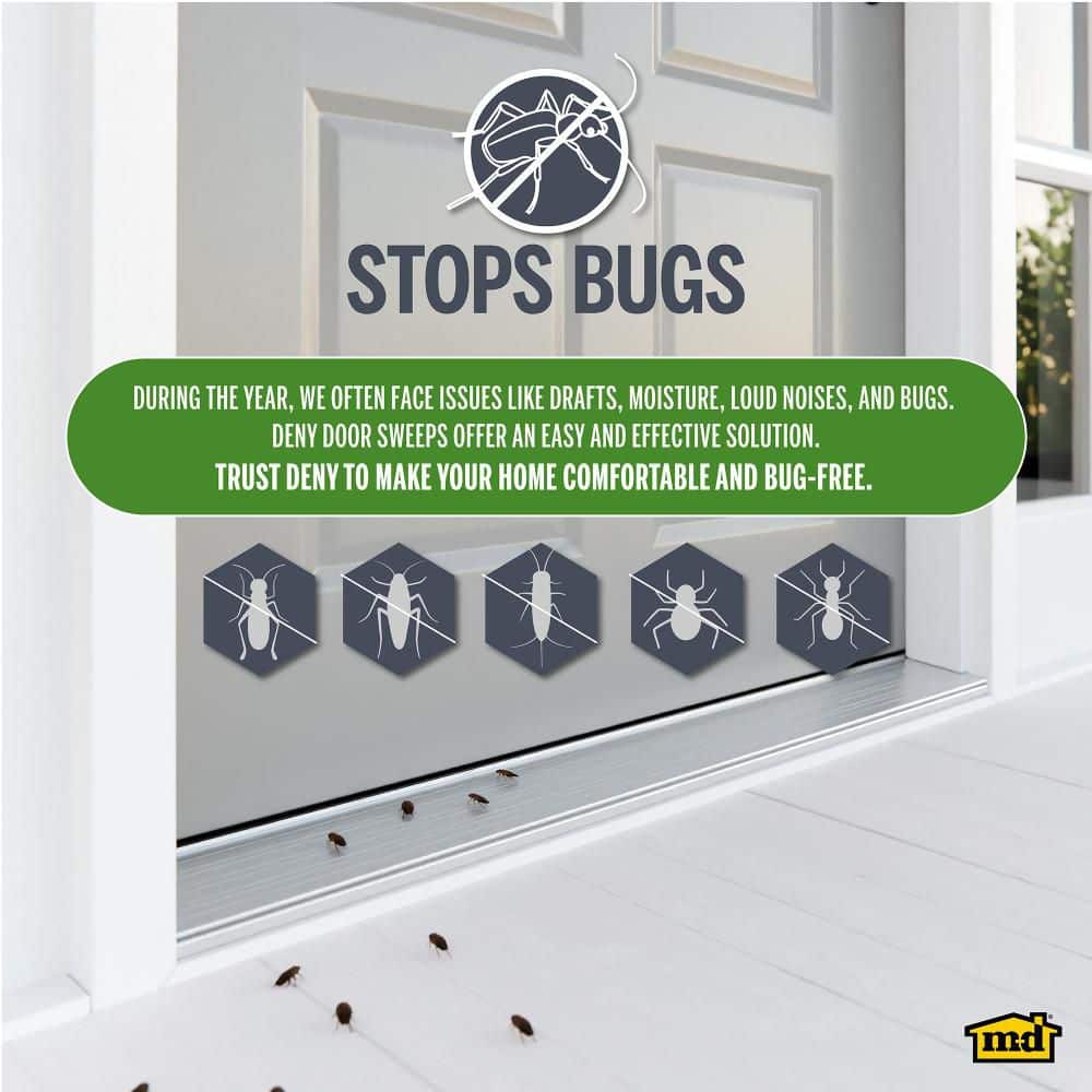 M-D Building Products DENY 2.125 in. x 36 in. Exterior White Aluminum and Vinyl Heavy Duty Screw-On Door Sweep (4)