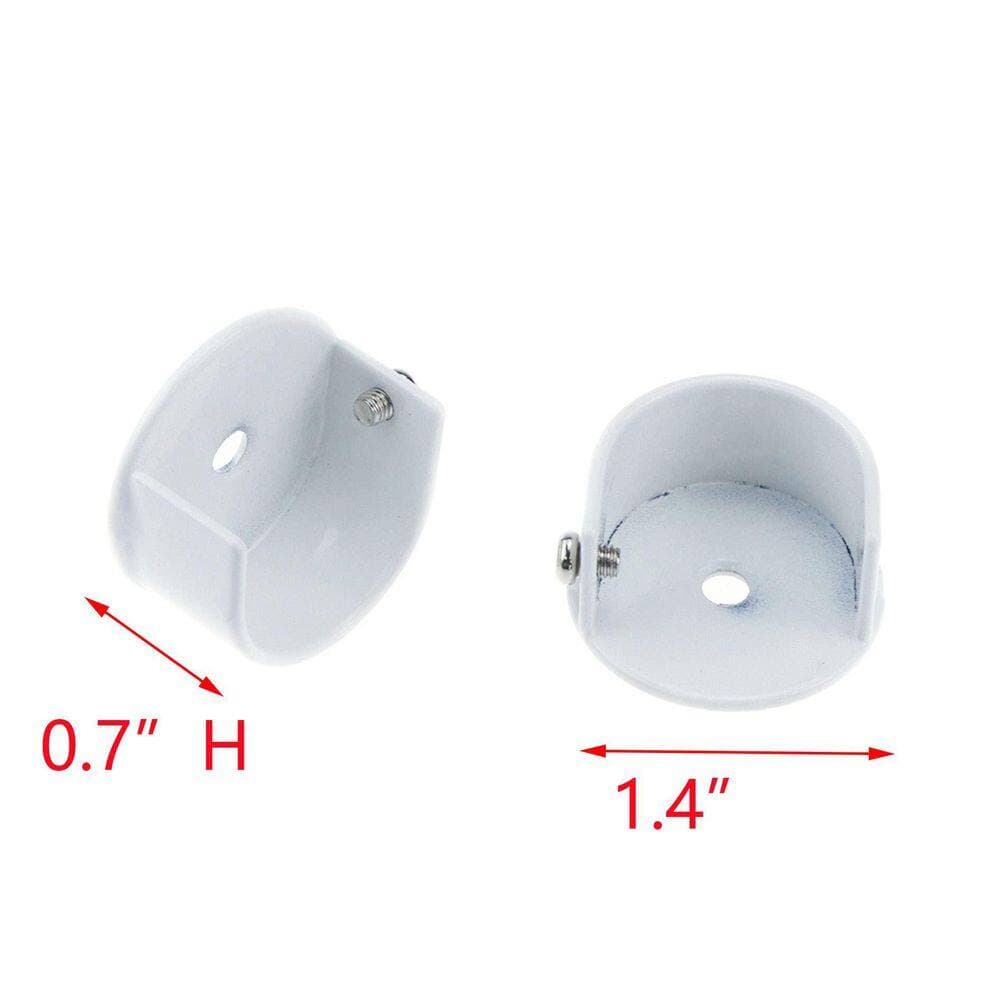 KHKFY White U-Shape Shelf Support Bracket Flange Socket for Shower Rod, 1.4 x 0.7 in. Pack of 4, Rod Flange Set (3)