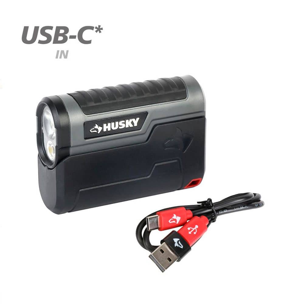 Husky 500-Lumens Compact LED Rechargeable Flashlight with Rechargeable Holster (4)