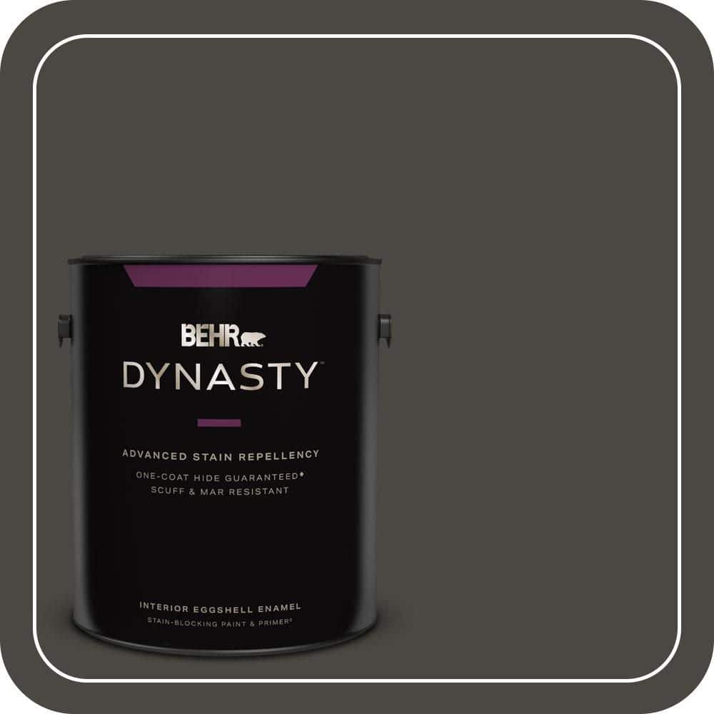 BEHR DYNASTY 1 gal. #PPU24-01 Black Mocha Eggshell Enamel Interior Stain-Blocking Paint & Primer