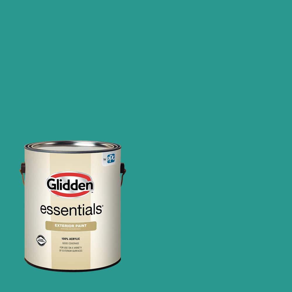 Glidden Essentials 1 gal. PPG1231-6 Azure Tide Flat Exterior Paint