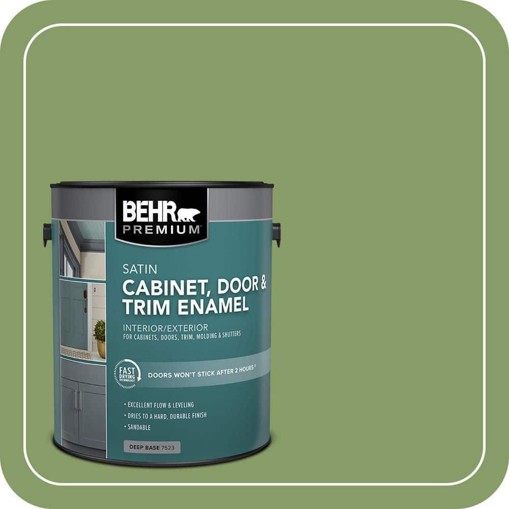 BEHR PREMIUM 1 gal. #M370-5 Agave Plant Satin Enamel Interior/Exterior Cabinet, Door & Trim Paint