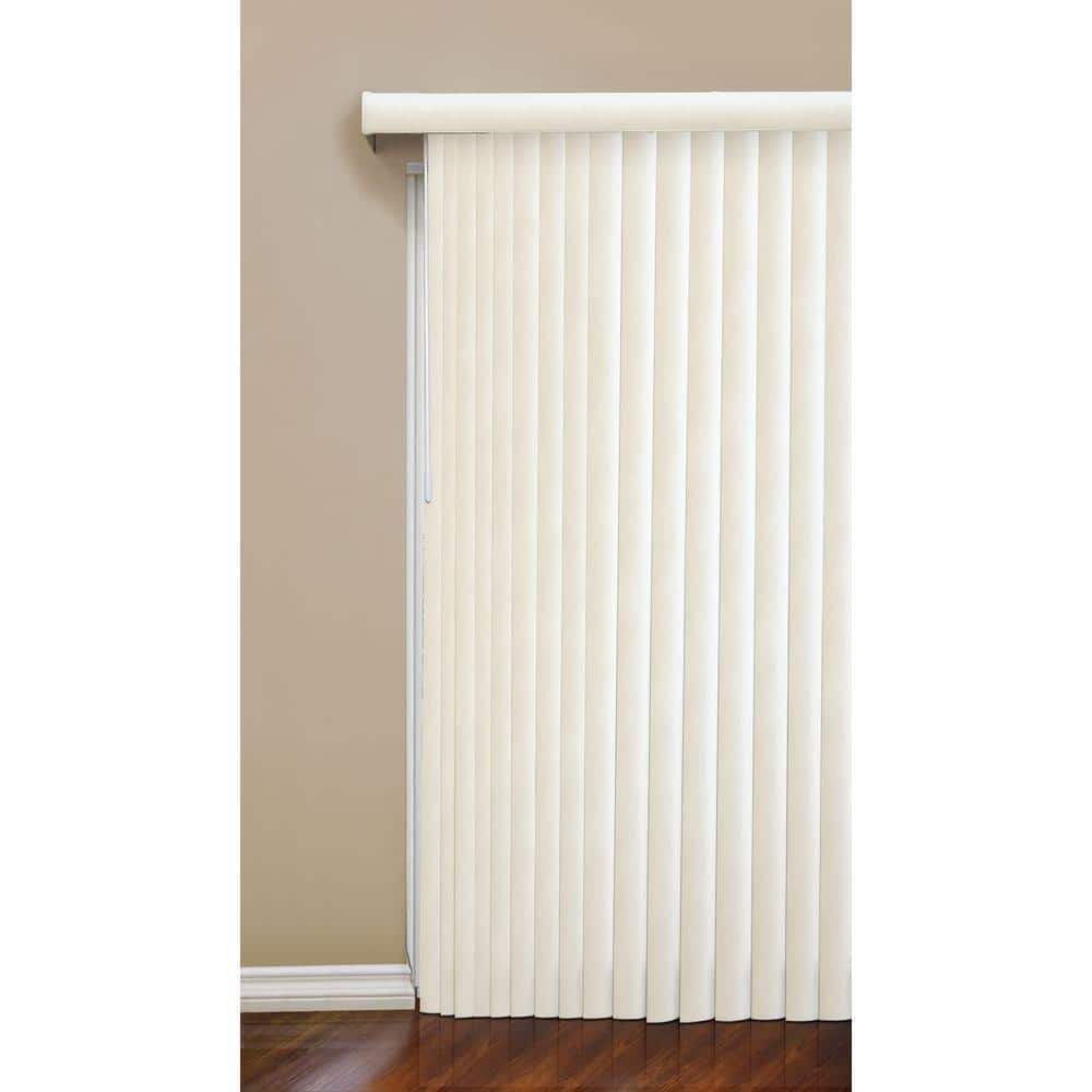 Home Decorators Collection Crown Alabaster Cordless Room Darkening Vertical Blinds for Sliding Doors Kit with 3.5 in. Slats - 78 in. W x 84 in. L (3)