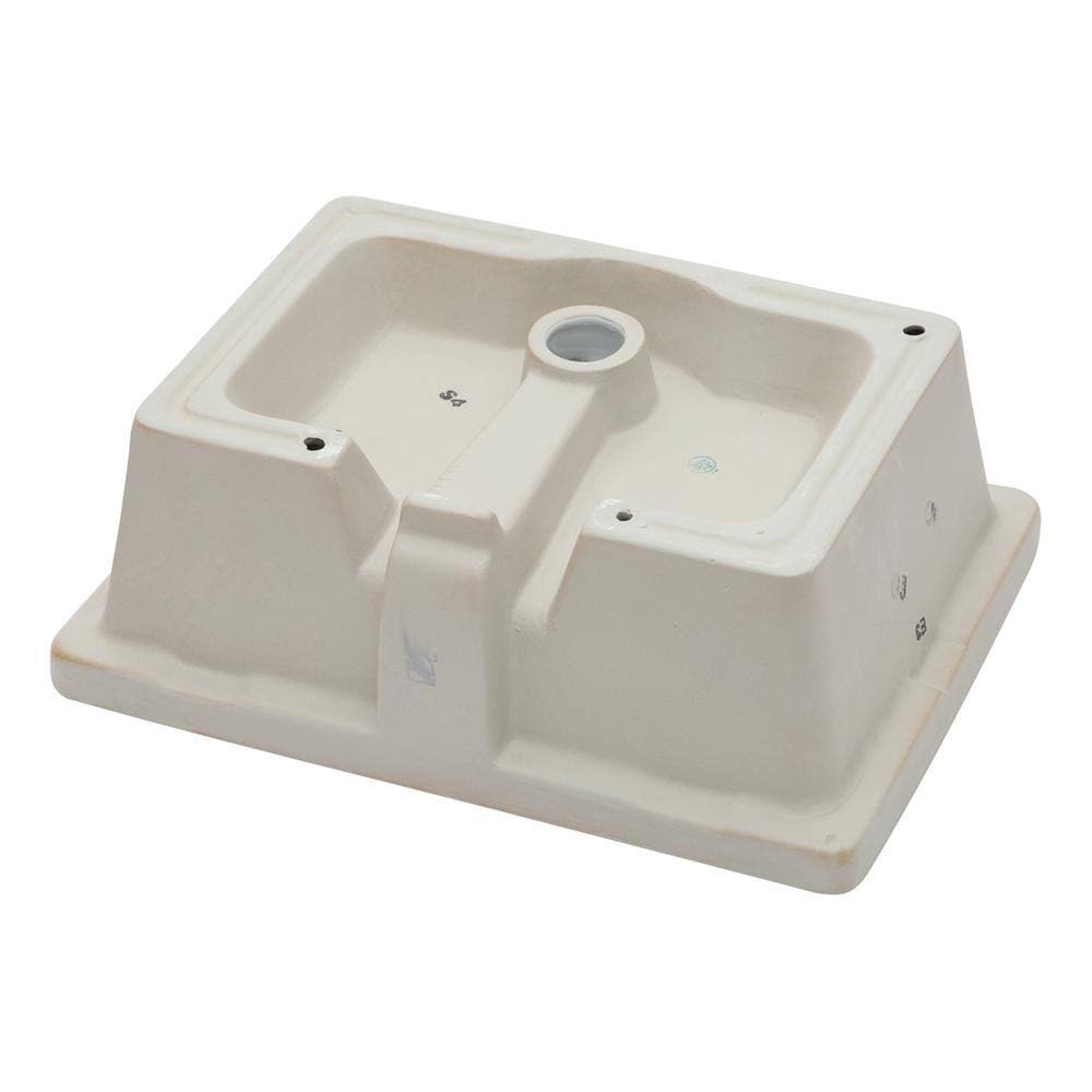 Unbranded 19 in. L Undermount Rectangular Bathroom Sink in White Ceramic with Overflow (2)