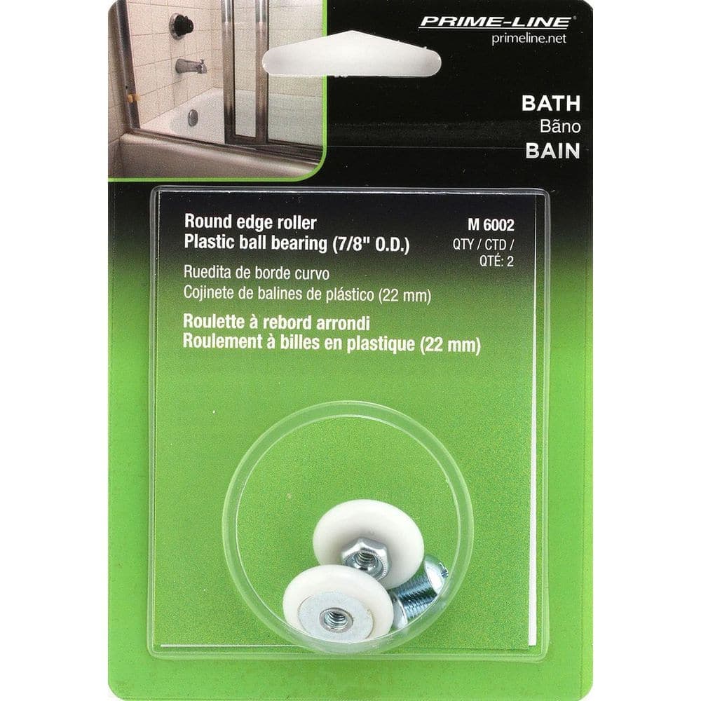 Prime-Line 7/8 in., Nylon, Tub Enclosure Oval Edge Ball Bearing Roller (2-pack) (3)