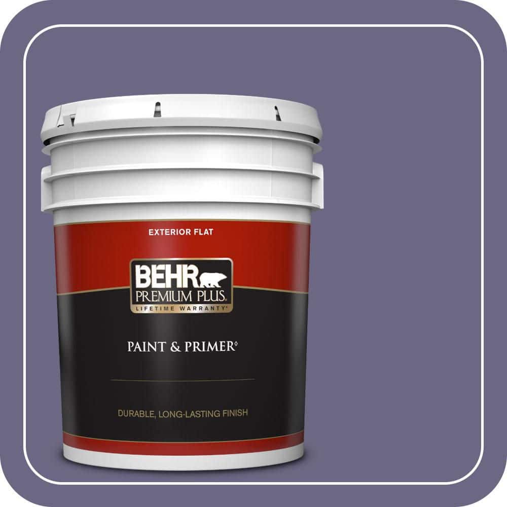 BEHR PREMIUM PLUS 5 gal. #PPU16-18 Hyacinth Arbor Flat Exterior Paint & Primer