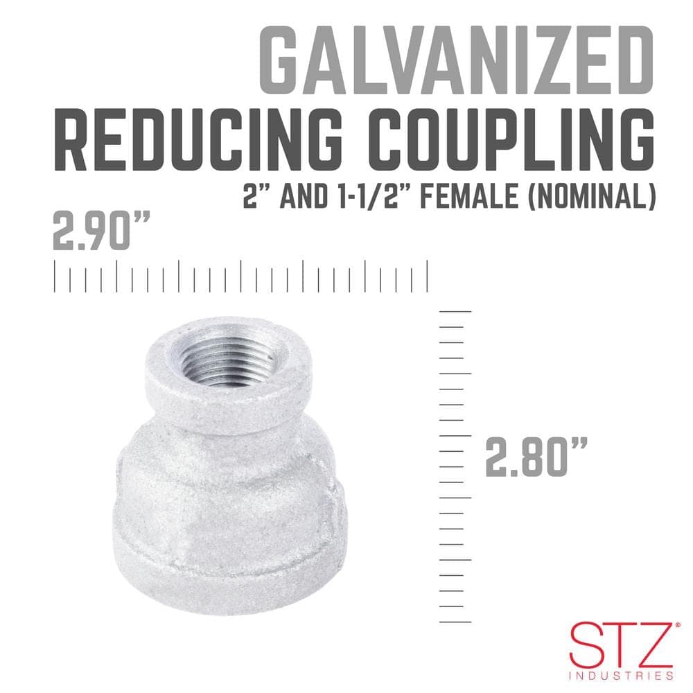 STZ 2 in. x 1-1/2 in. Galvanized Iron Reducing Coupling (2)