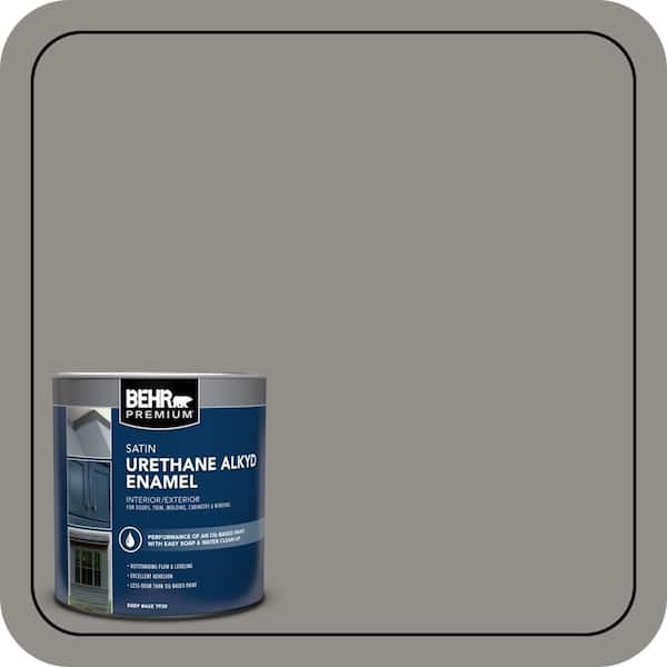 BEHR PREMIUM 1 qt. Home Decorators Collection #HDC-AC-19 Grant Gray Satin Enamel Urethane Alkyd Interior/Exterior Paint (2)