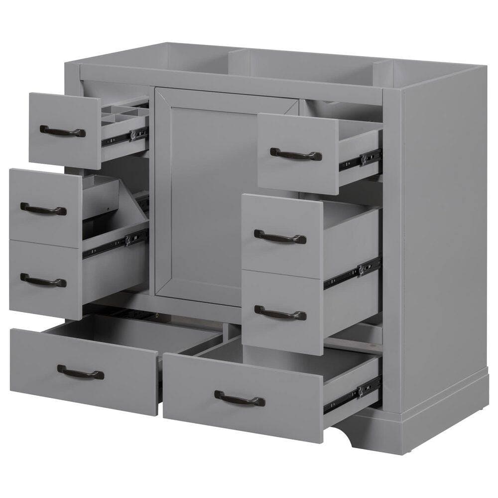 Lycvki 35.5 in. W 17.9 in. D 33 in. H Bath Vanity Cabinet without Top 6-Drawers (2)