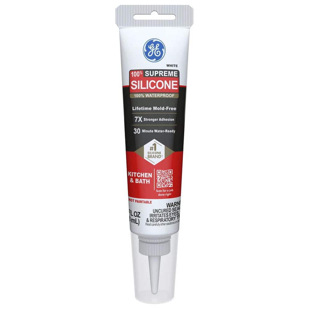 GE Supreme Silicone Caulk 2.8 oz. KandB Sealant White (2)