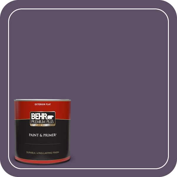 BEHR PREMIUM PLUS 1 qt. #M560-7 Muscat Grape Flat Exterior Paint & Primer (2)