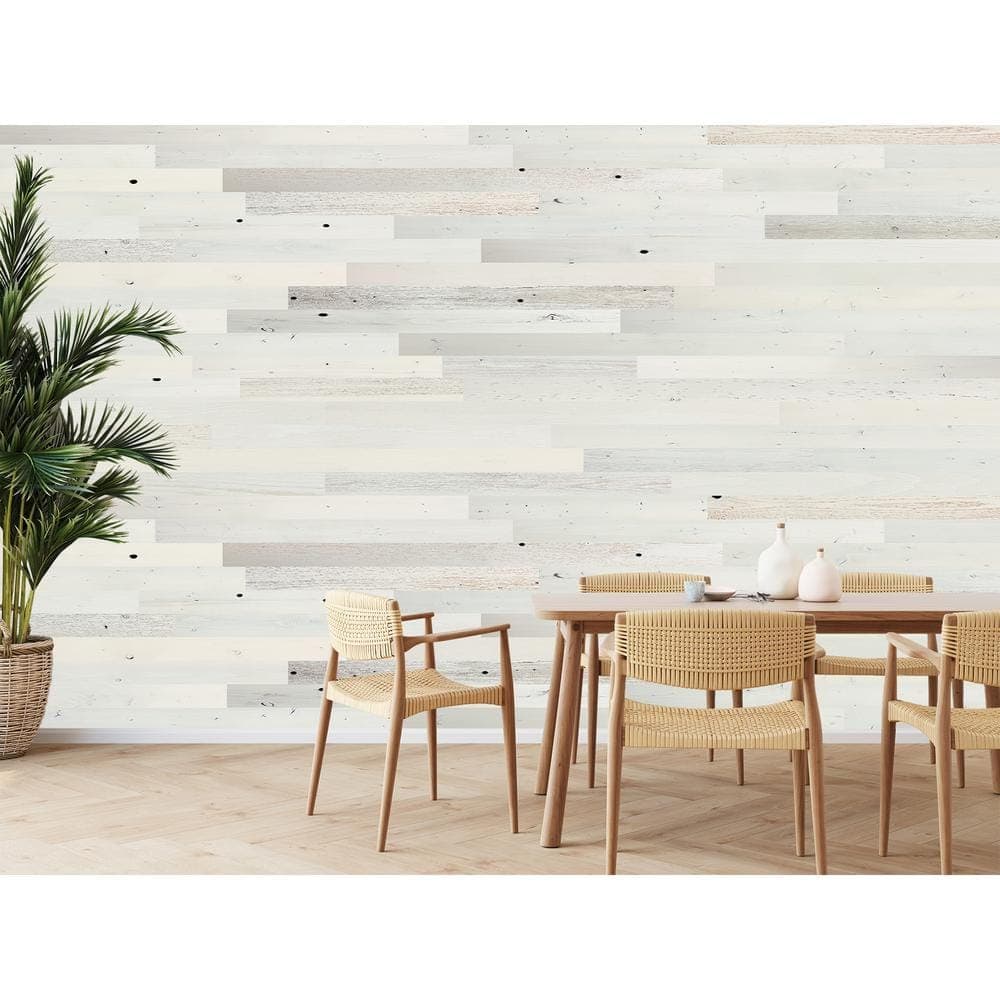 Timberchic 1/8 in. 3 in. 12-42 in. Peel and Stick Tan Wooden Decorative Wall Paneling ( sq. ft./Box)