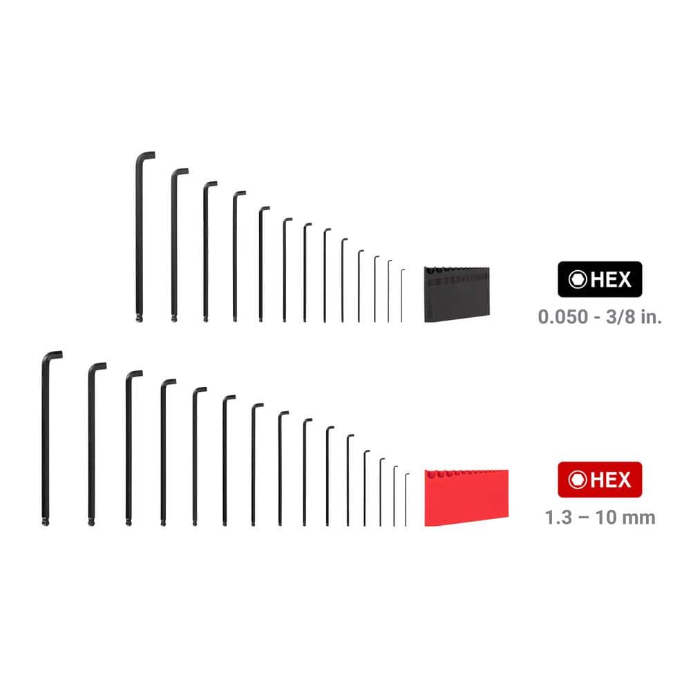 TEKTON Short Arm Ball End Hex L- Key Set with Holder, 28-Piece (0.050 in. to 3/8 in., 1.3 mm to 10 mm) (3)