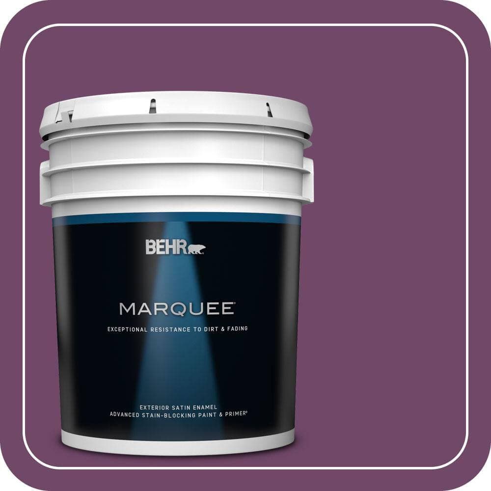 BEHR MARQUEE 5 gal. #S-G-680 Raspberry Mousse Satin Enamel Exterior Paint & Primer