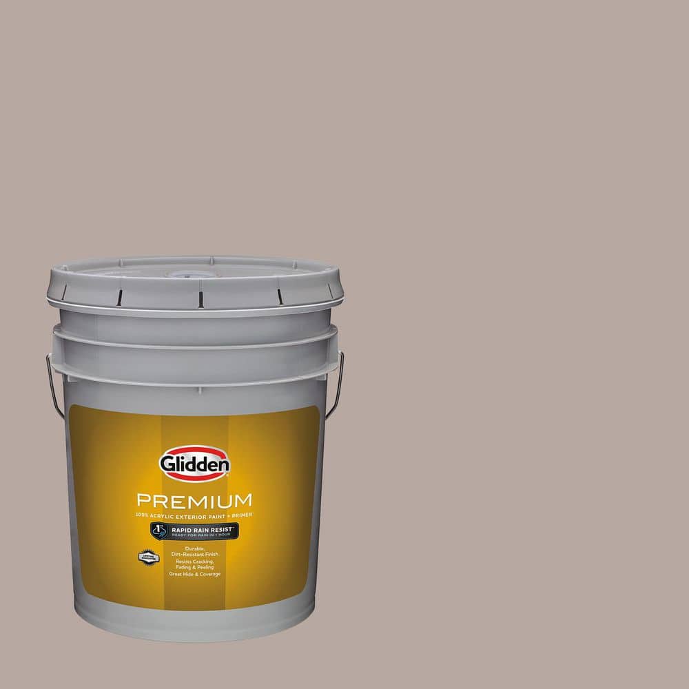 Glidden Premium 5 gal. PPG1017-4 Riveter Rose Flat Exterior Latex Paint