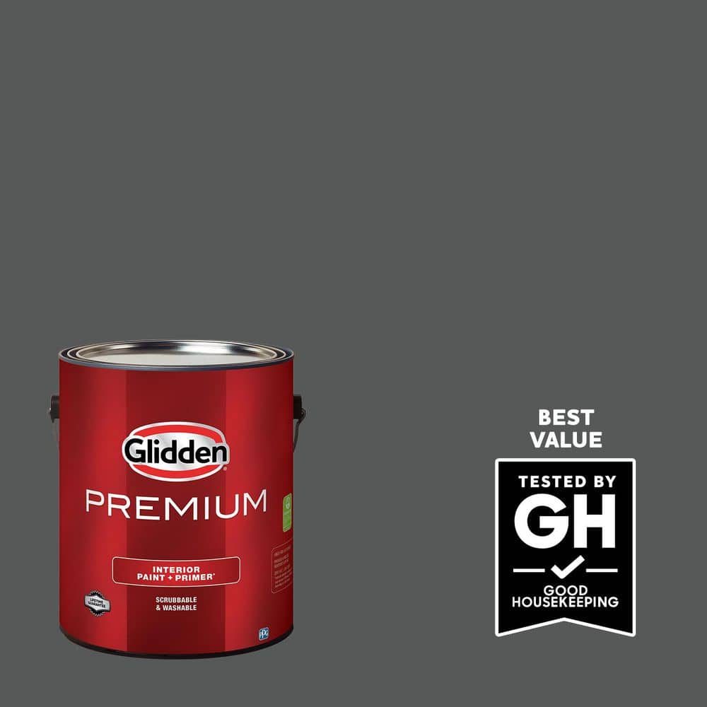 Glidden Premium 1 gal. PPG0997-7 Black Widow Satin Interior Latex Paint